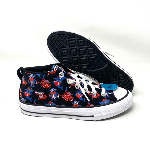 💖MEGA SALE💖Converse Ctas Street Mid Black Marina Shoes Junior Canvas 672732F - Picture 4 of 9